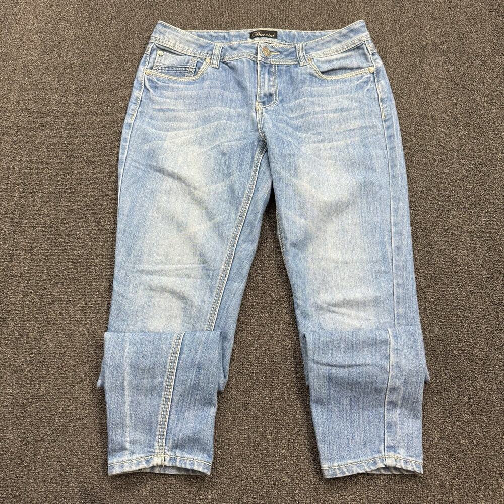 Baccini Straight Leg Jeans Women’s Mid-Rise Stretch Light Wash Denim Blue Size 8